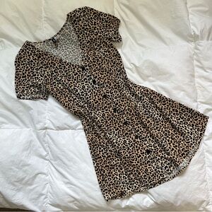 Leopard print mini dress
